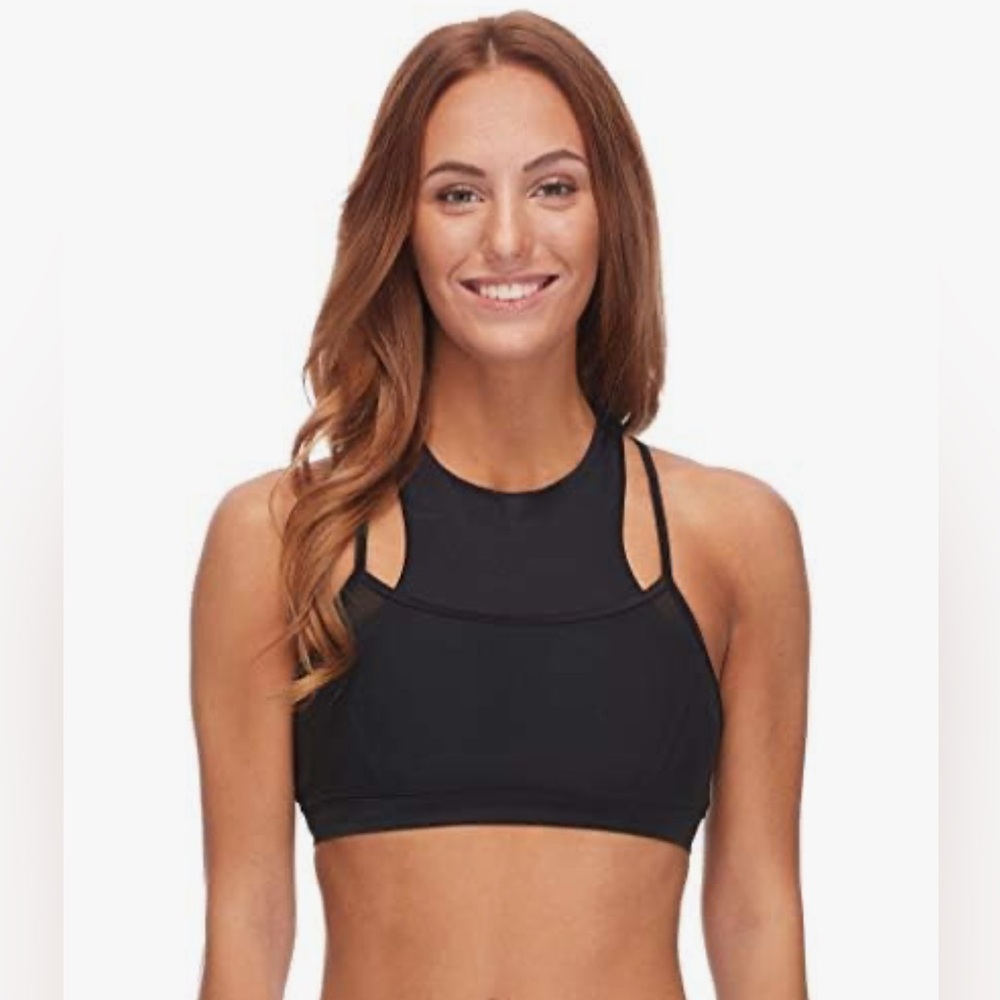 Body Glove Women’s Black Hybrid Bikini Top Smoothies Diversion Swimsuit Small